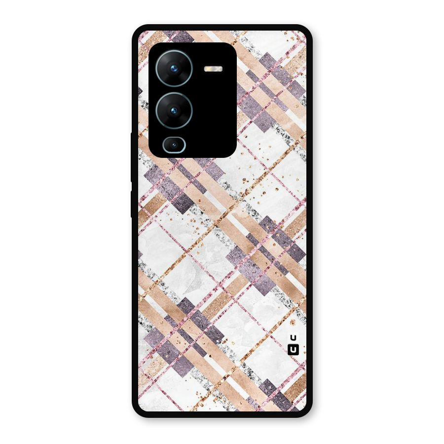 Check Trouble Metal Back Case for Vivo V25 Pro