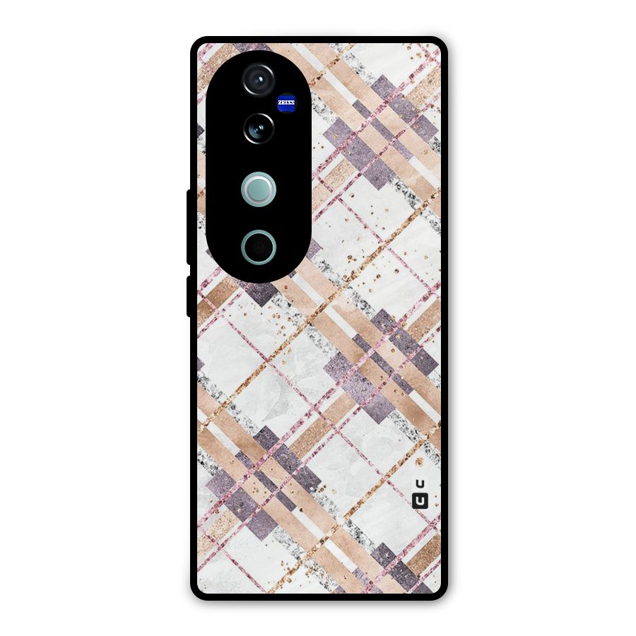 Check Trouble Metal Back Case for Vivo V40