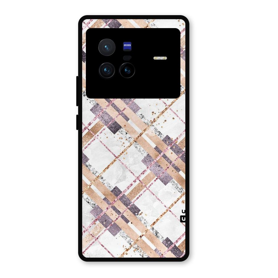 Check Trouble Metal Back Case for Vivo X80