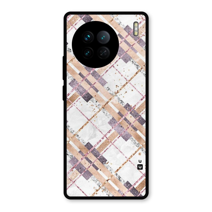 Check Trouble Metal Back Case for Vivo X90
