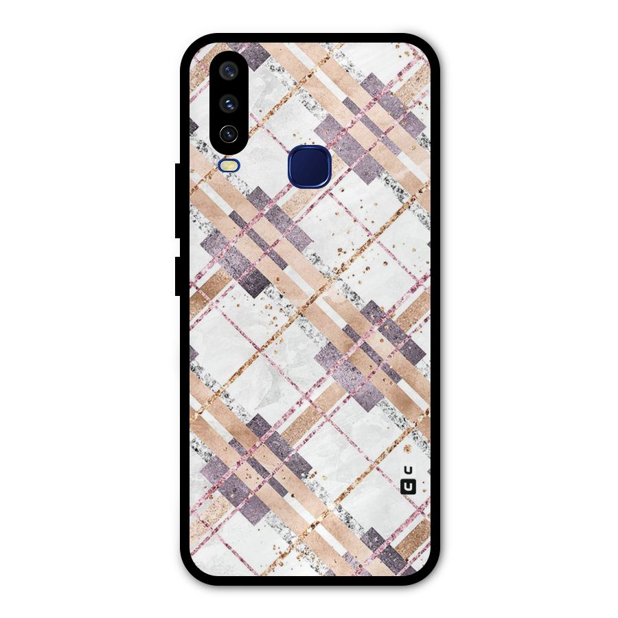 Check Trouble Metal Back Case for Vivo Y15