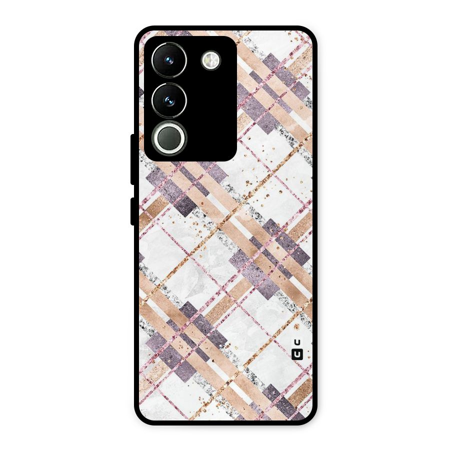 Check Trouble Metal Back Case for Vivo Y200