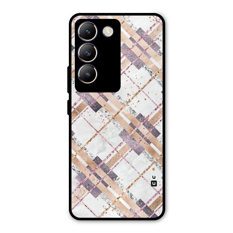 Check Trouble Metal Back Case for Vivo Y200e