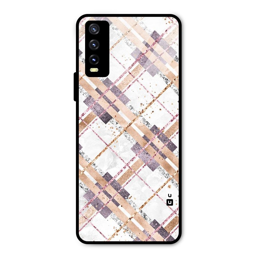 Check Trouble Metal Back Case for Vivo Y20g