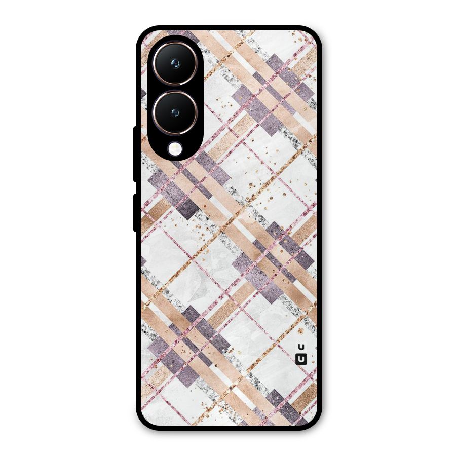 Check Trouble Metal Back Case for Vivo Y28