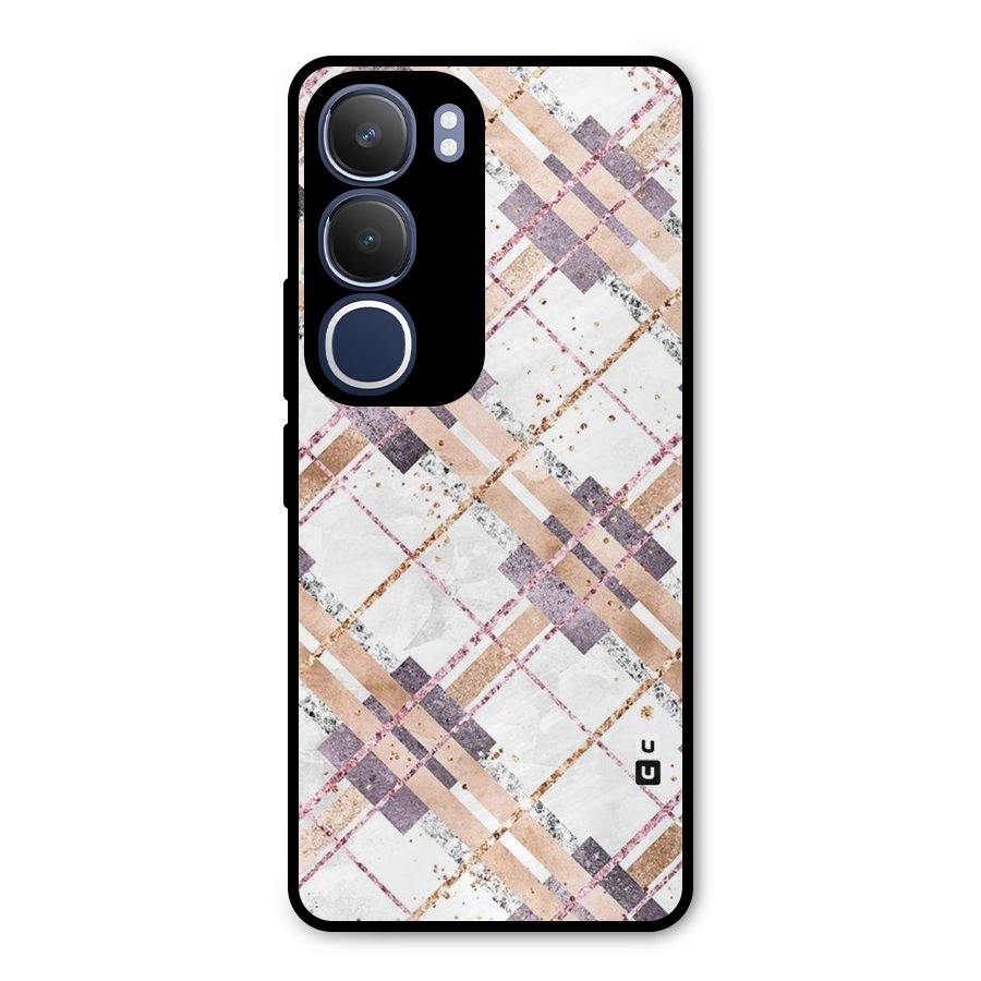 Check Trouble Metal Back Case for Vivo Y29