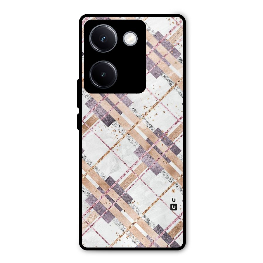 Check Trouble Metal Back Case for Vivo Y300 Plus
