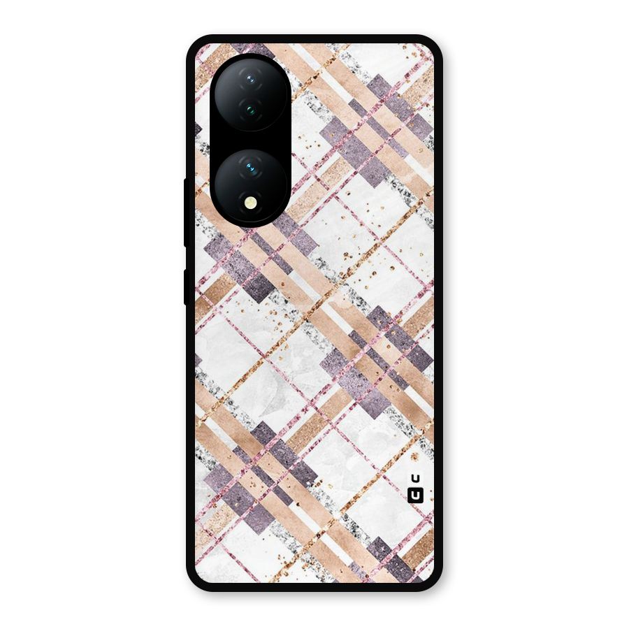 Check Trouble Metal Back Case for iQOO Z7s