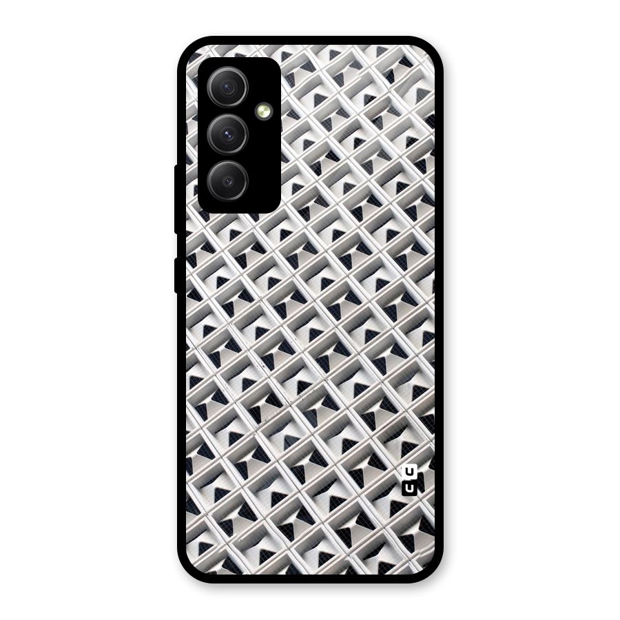 Check White Design Glass Back Case for Galaxy A34
