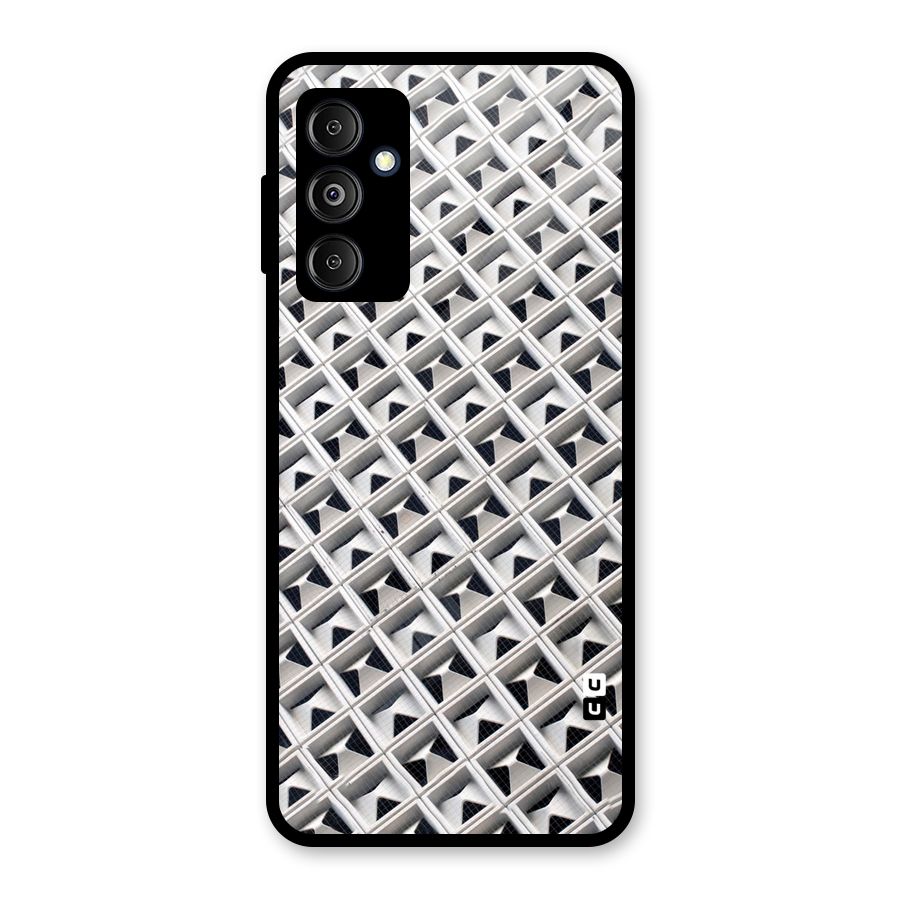 Check White Design Glass Back Case for Galaxy M14 5G