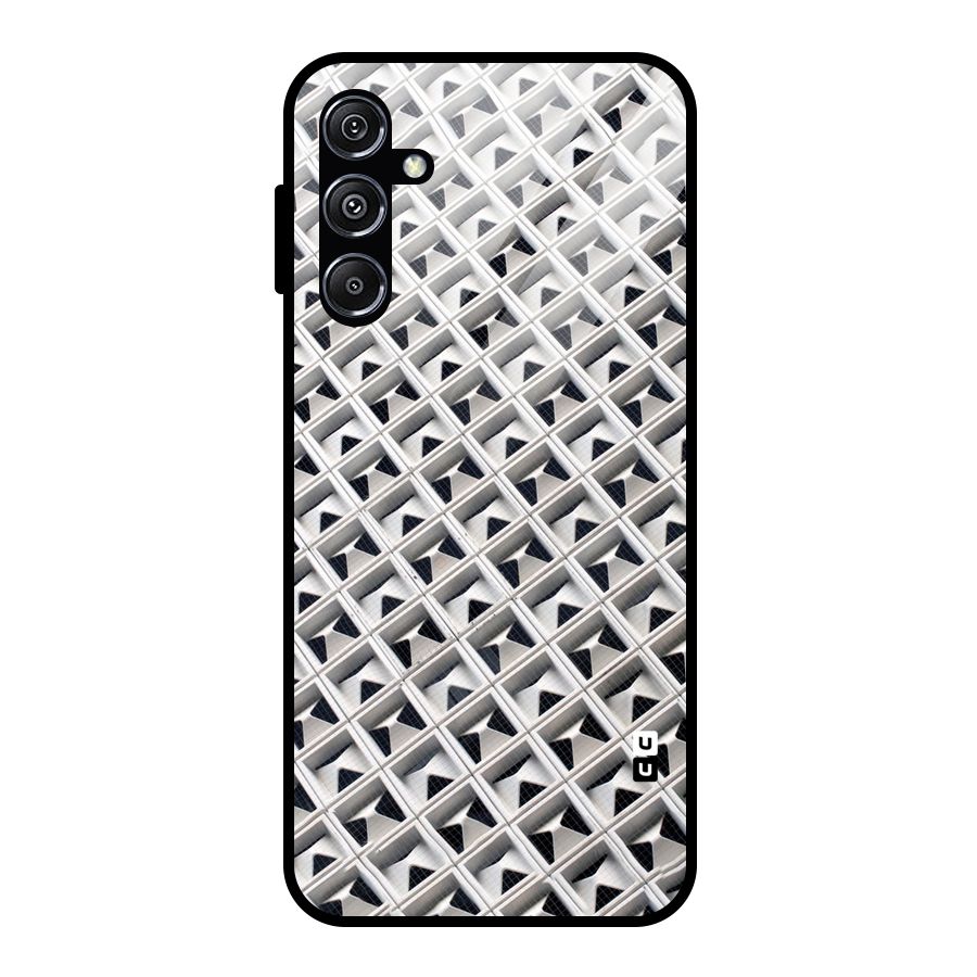 Check White Design Glass Back Case for Galaxy M34 5G