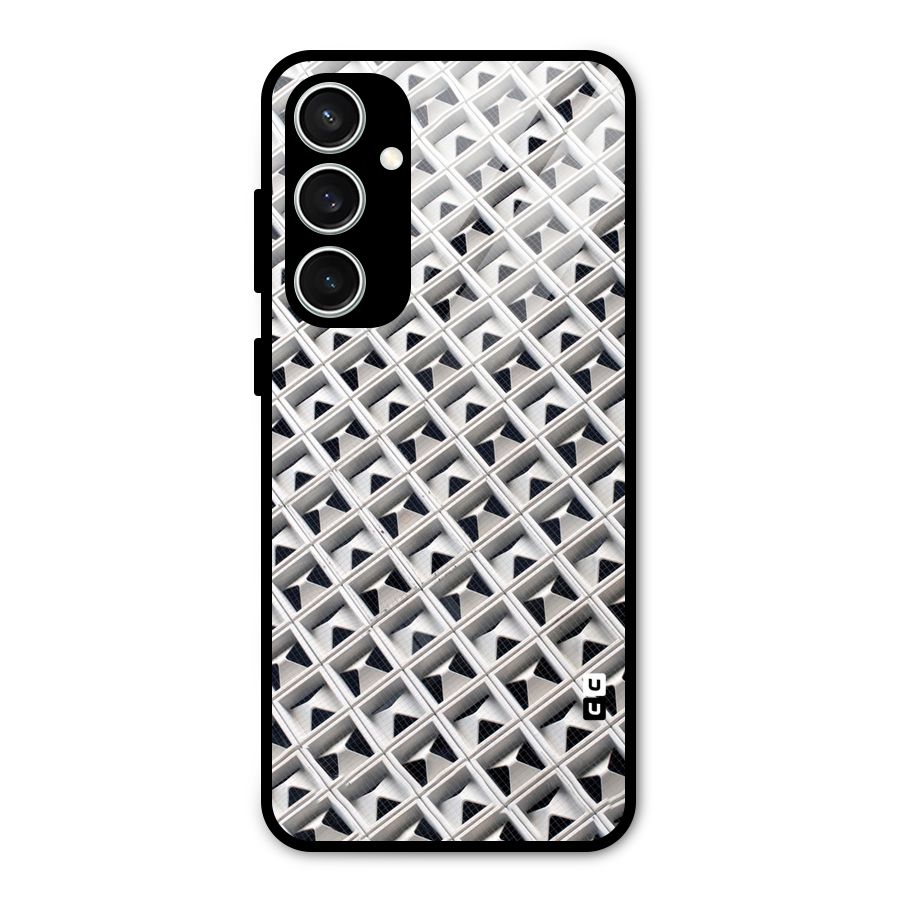 Check White Design Glass Back Case for Galaxy S23 FE