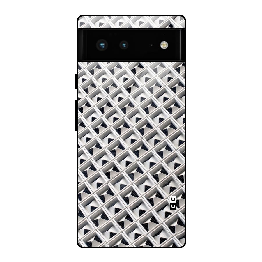 Check White Design Glass Back Case for Google Pixel 6