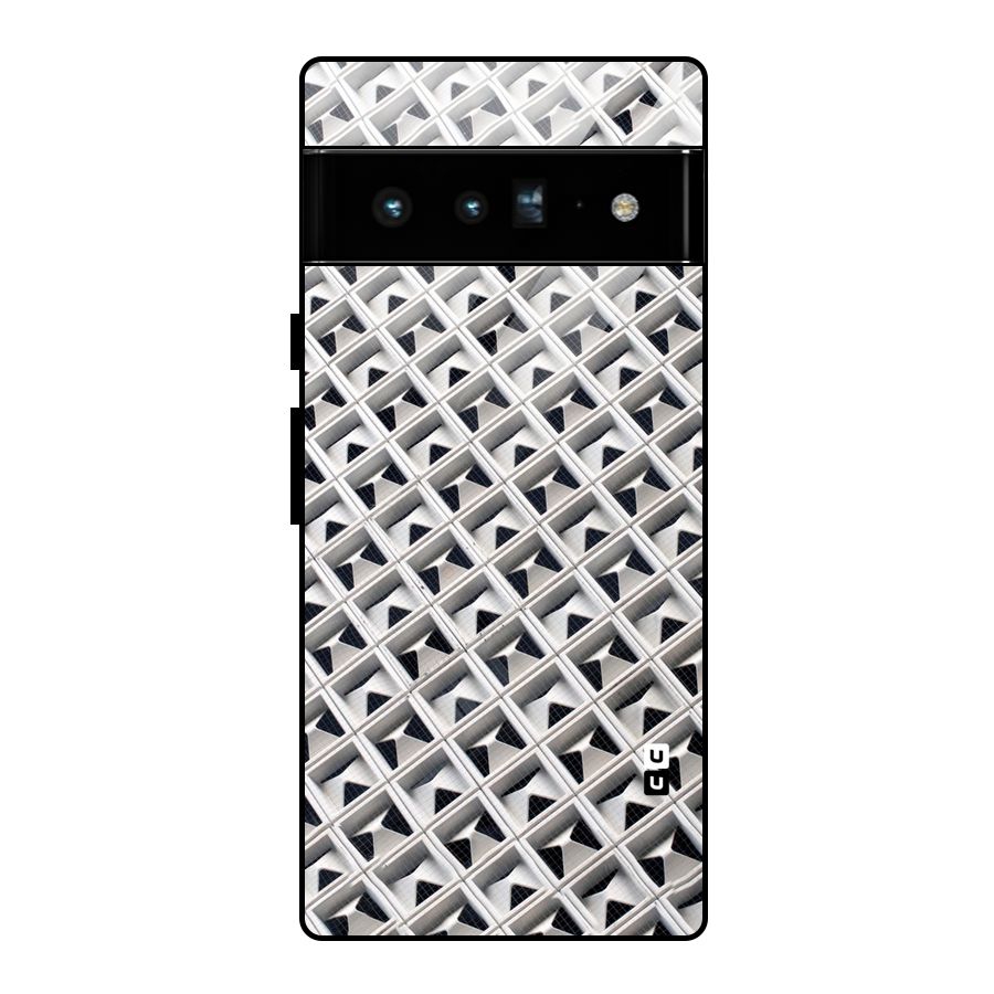 Check White Design Glass Back Case for Google Pixel 6 Pro