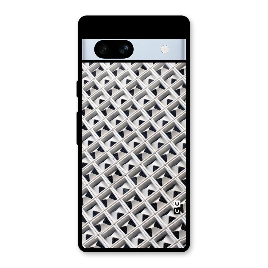Check White Design Glass Back Case for Google Pixel 7a