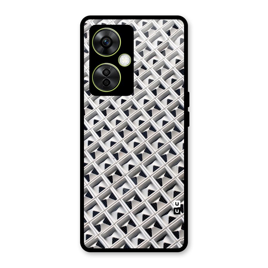 Check White Design Glass Back Case for OnePlus Nord CE 3 Lite