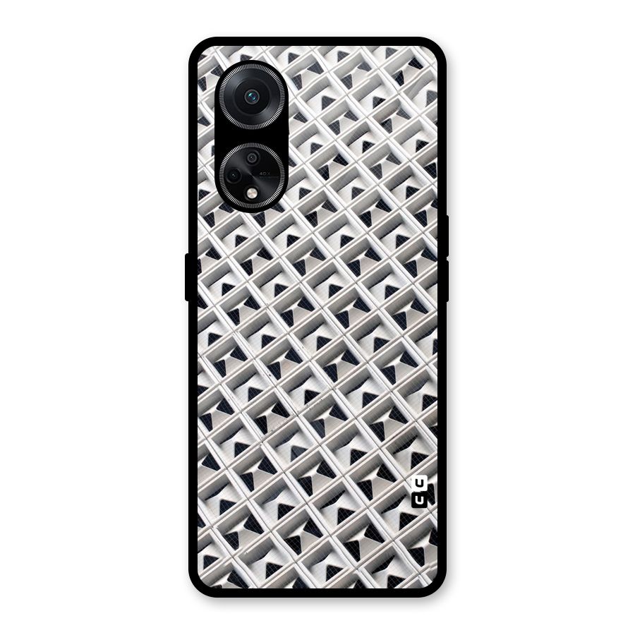 Check White Design Glass Back Case for Oppo F23