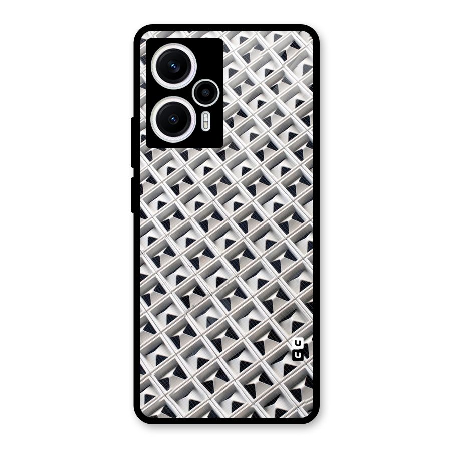 Check White Design Glass Back Case for Poco F5