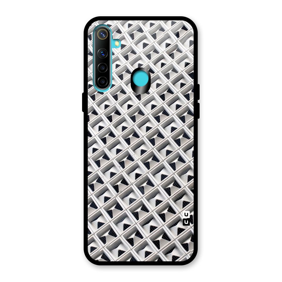 Check White Design Glass Back Case for Realme 5i