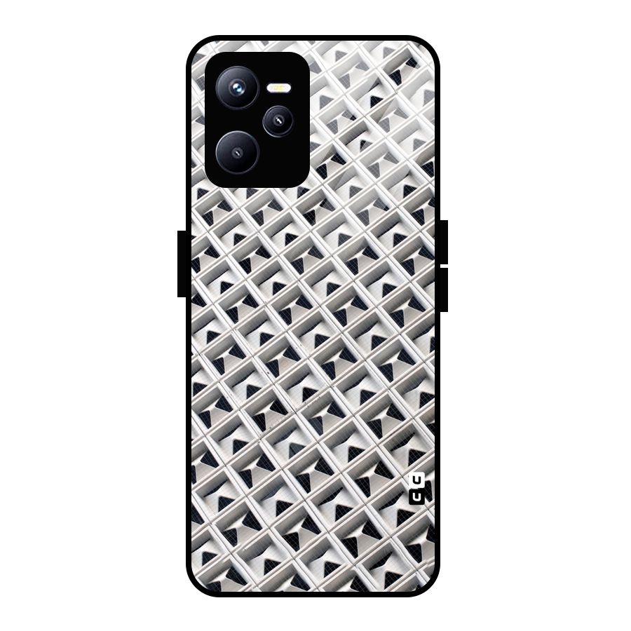 Check White Design Glass Back Case for Realme C35