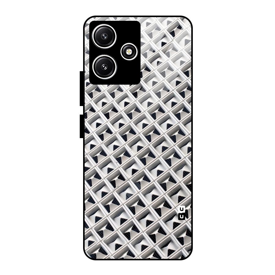 Check White Design Glass Back Case for Redmi 12 5G