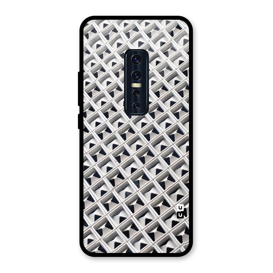 Check White Design Glass Back Case for Vivo V17 Pro
