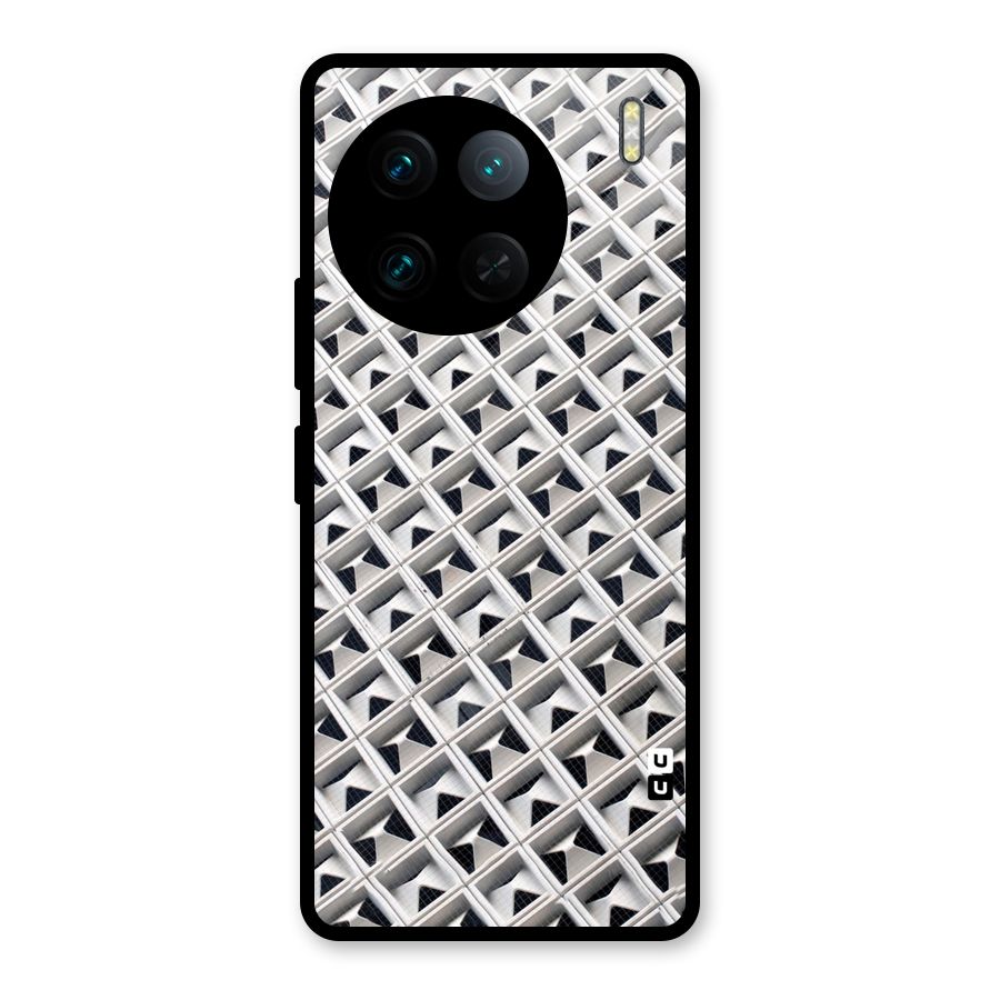 Check White Design Glass Back Case for Vivo X90 Pro