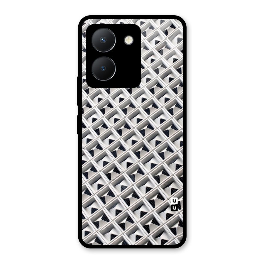 Check White Design Glass Back Case for Vivo Y36