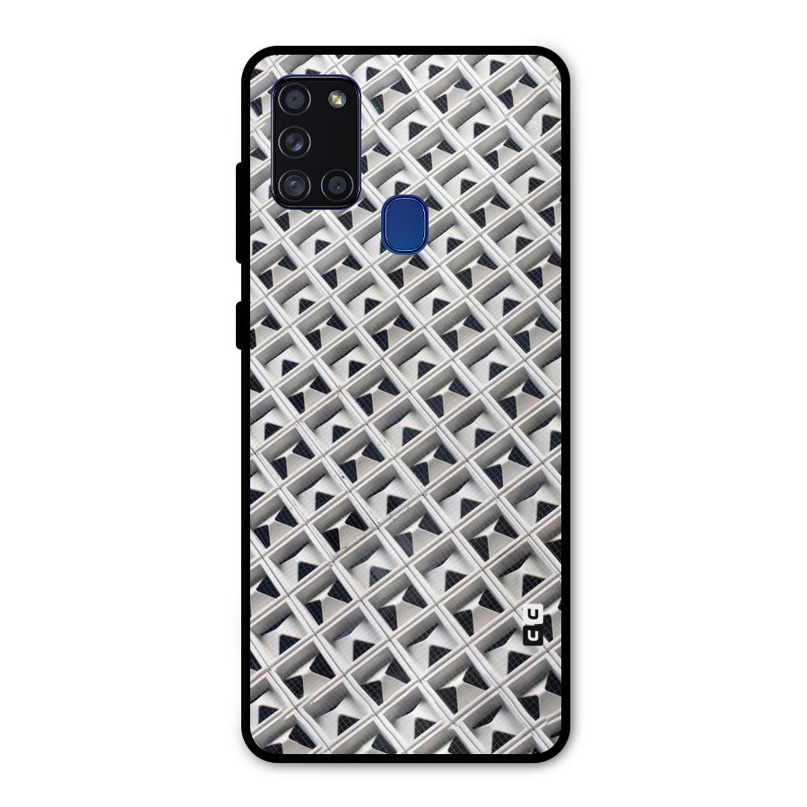 Check White Design Metal Back Case for Galaxy A21s