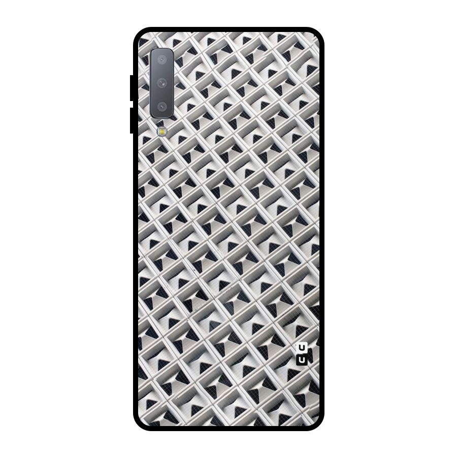 Check White Design Metal Back Case for Galaxy A7 (2018)
