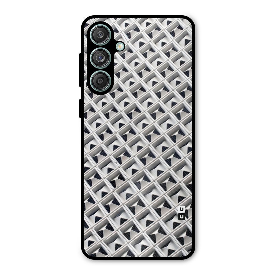 Check White Design Metal Back Case for Galaxy M55 5G
