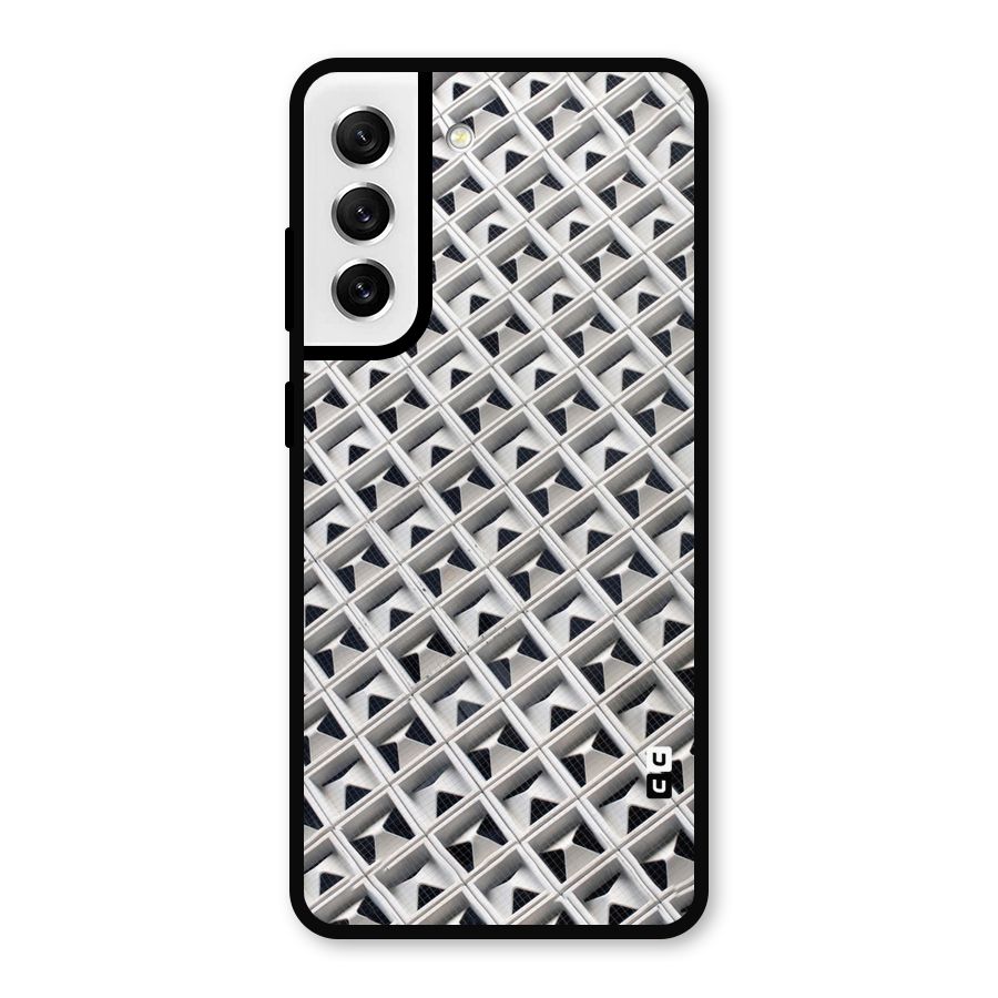 Check White Design Metal Back Case for Galaxy S21 FE 5G