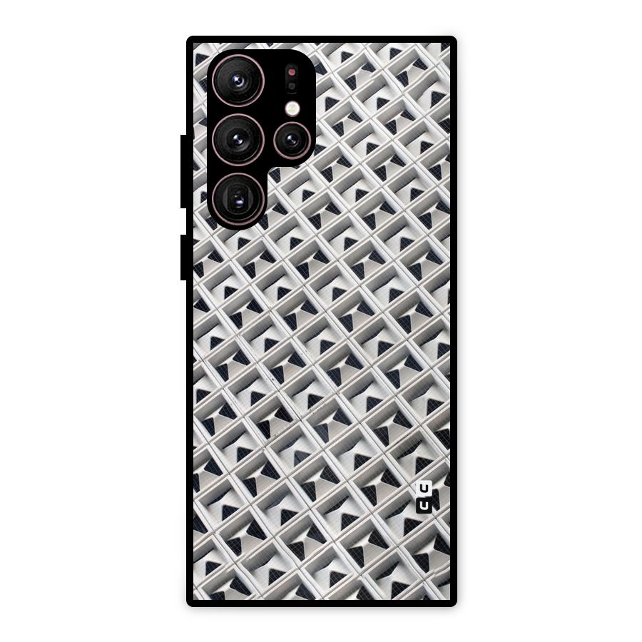 Check White Design Metal Back Case for Galaxy S22 Ultra 5G