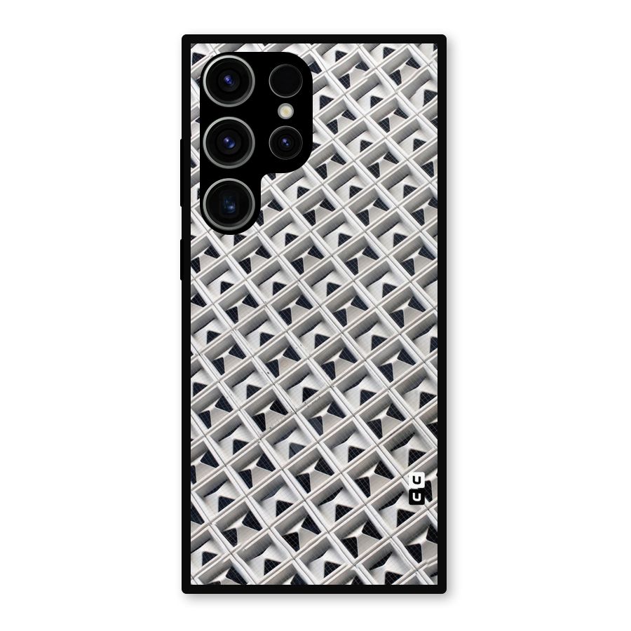 Check White Design Metal Back Case for Galaxy S23 Ultra