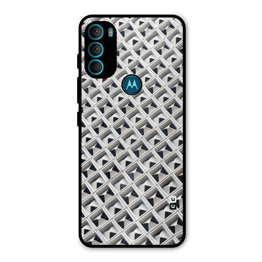Check White Design Metal Back Case for Moto G71 5G