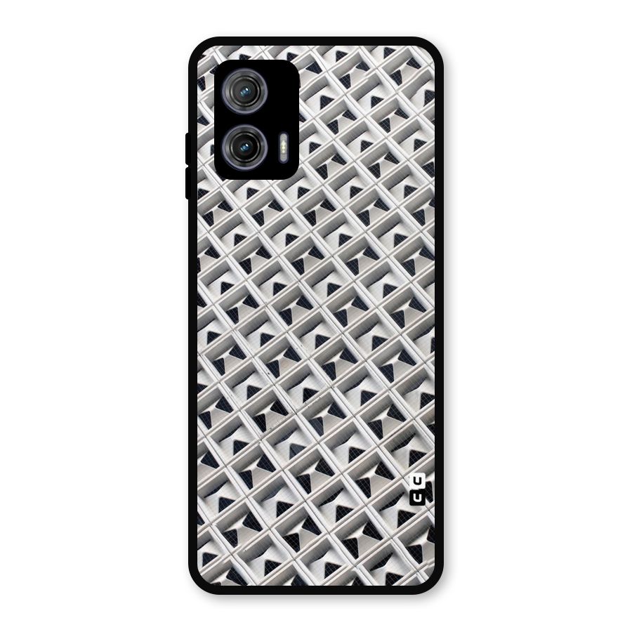 Check White Design Metal Back Case for Moto G73