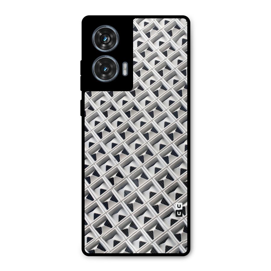 Check White Design Metal Back Case for Motorola Edge 50 Fusion