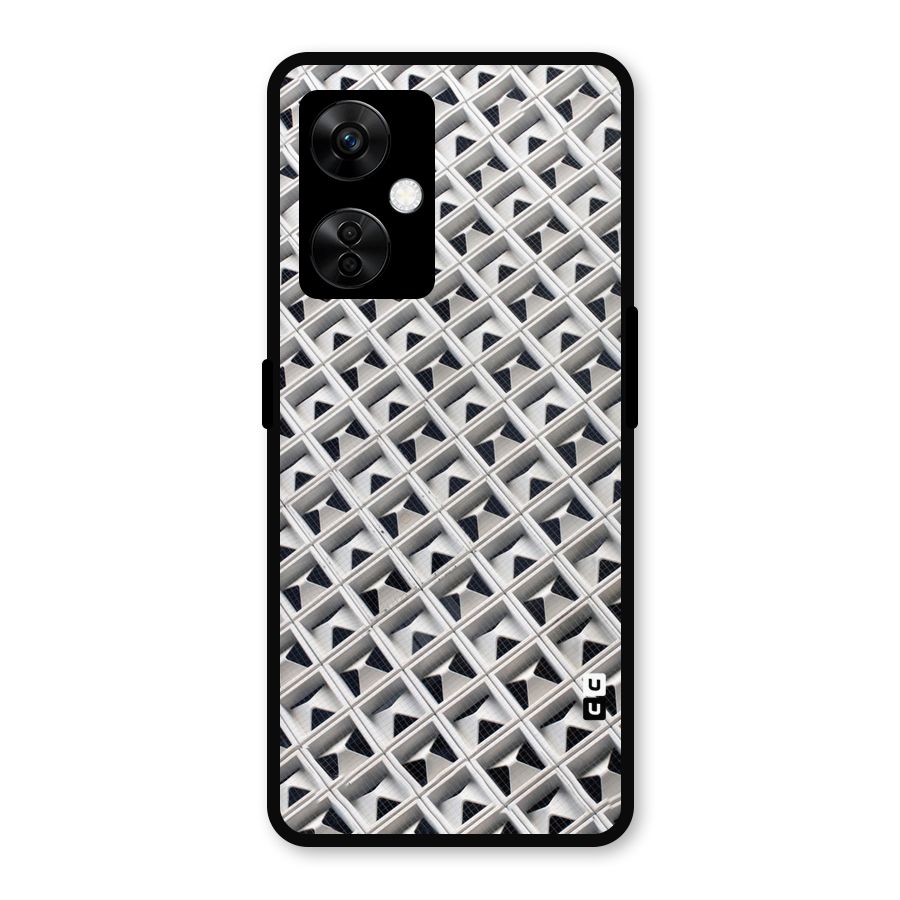Check White Design Metal Back Case for OnePlus Nord CE 3 Lite