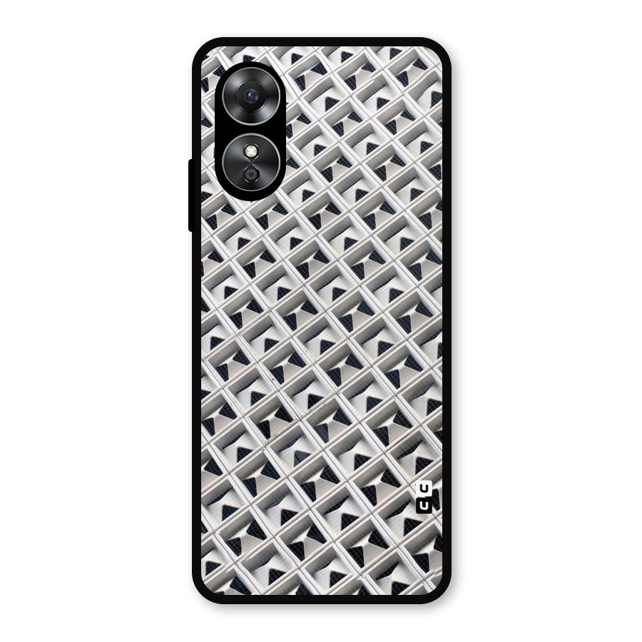 Check White Design Metal Back Case for Oppo A17