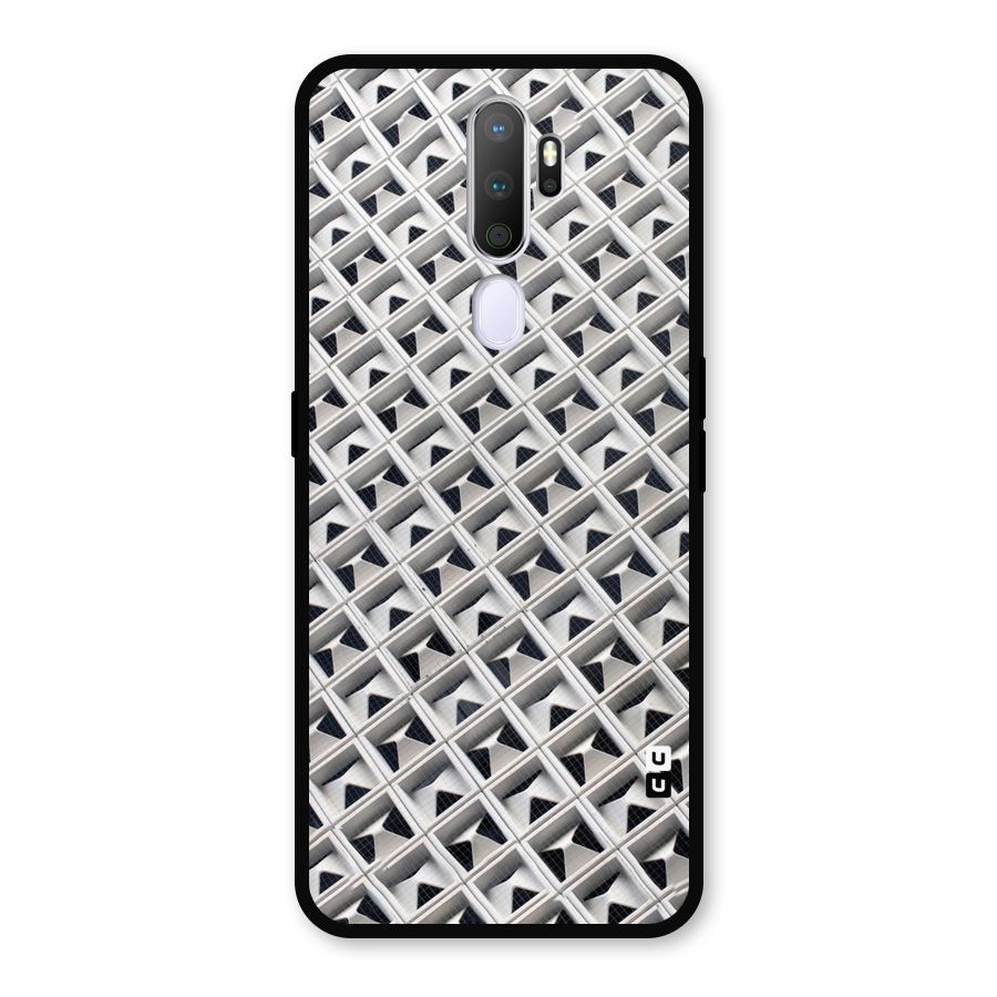 Check White Design Metal Back Case for Oppo A5 (2020)