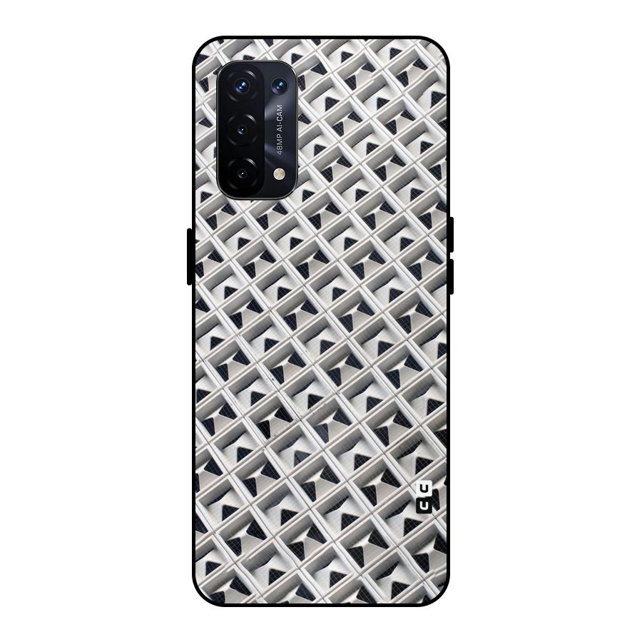 Check White Design Metal Back Case for Oppo A74 5G
