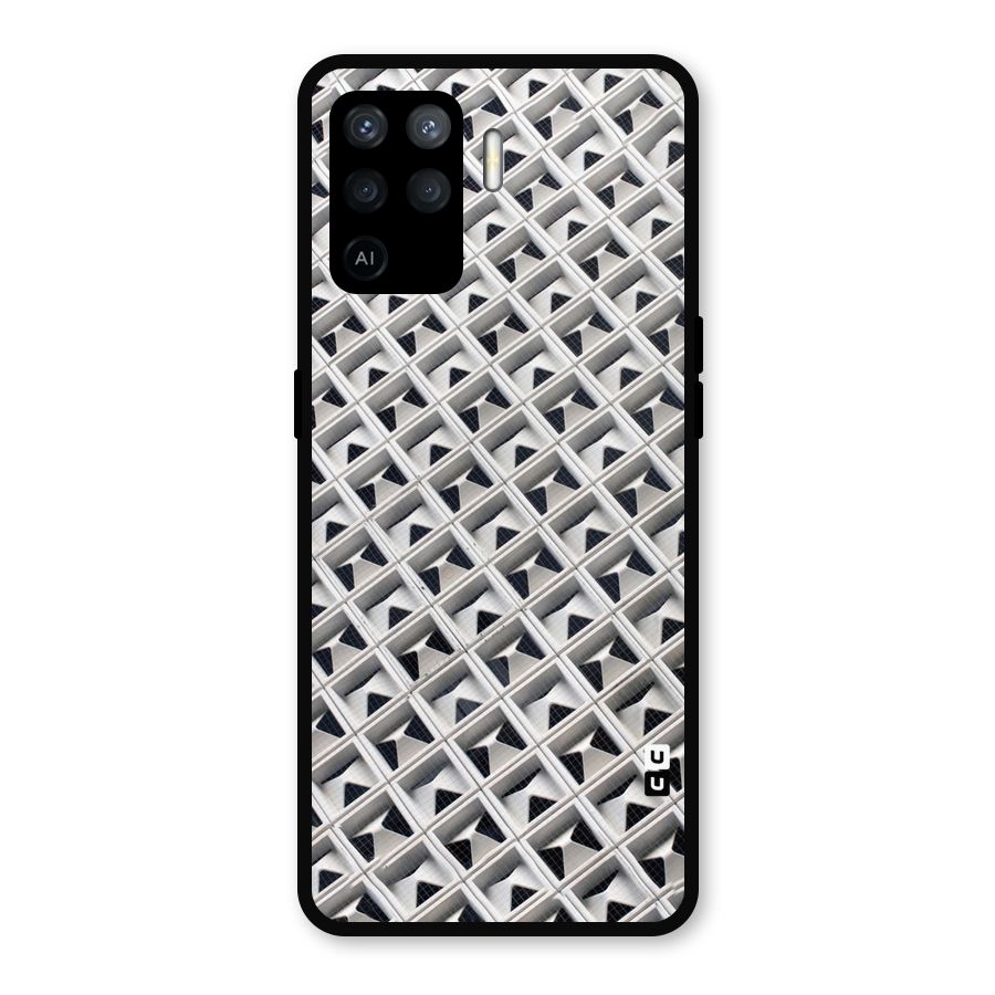 Check White Design Metal Back Case for Oppo F19 Pro