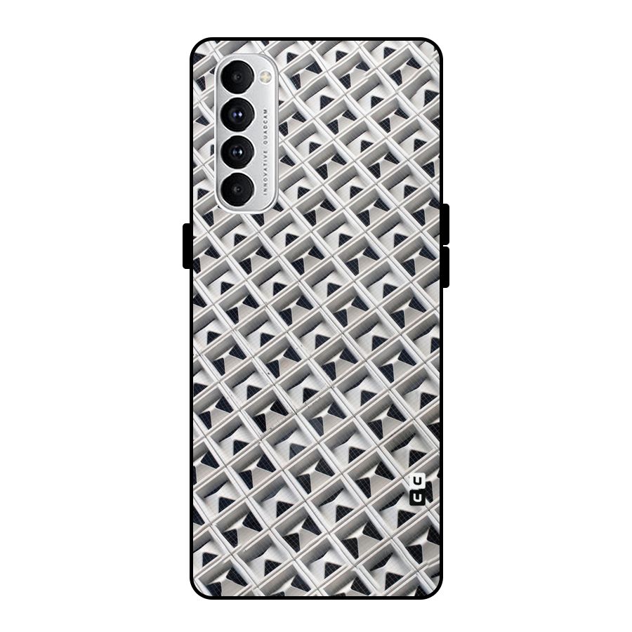Check White Design Metal Back Case for Oppo Reno4 Pro