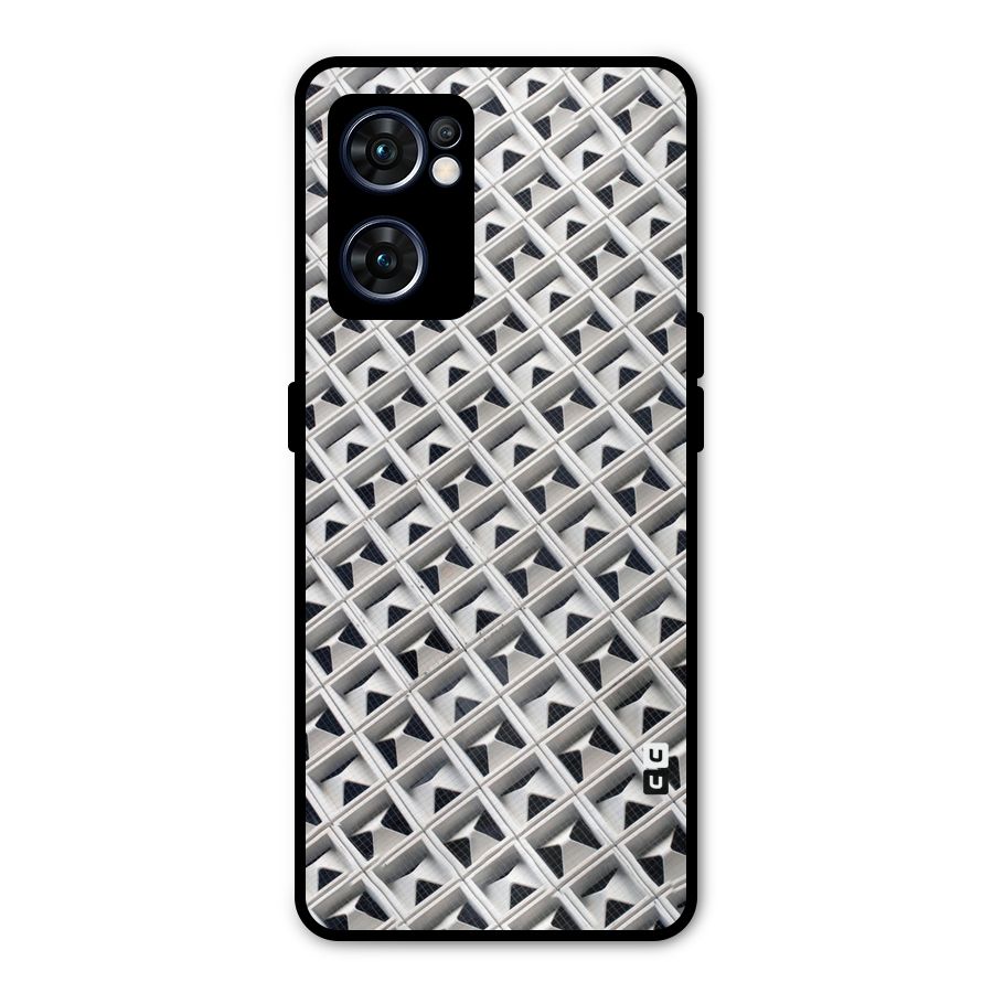 Check White Design Metal Back Case for Oppo Reno7 5G