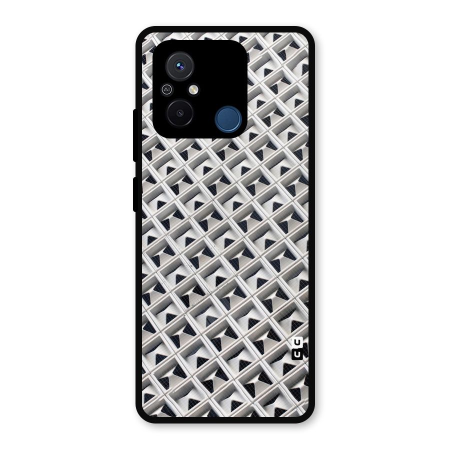 Check White Design Metal Back Case for Poco C55