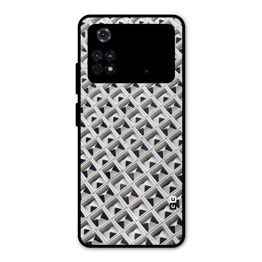 Check White Design Metal Back Case for Poco M4 Pro 4G
