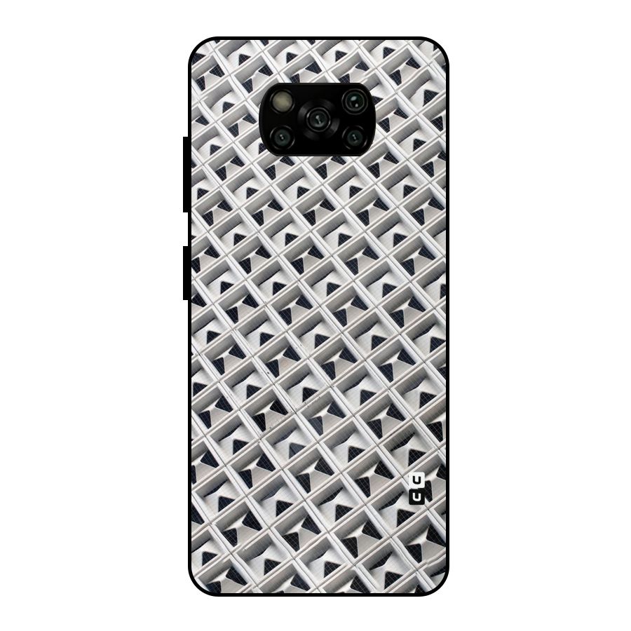 Check White Design Metal Back Case for Poco X3