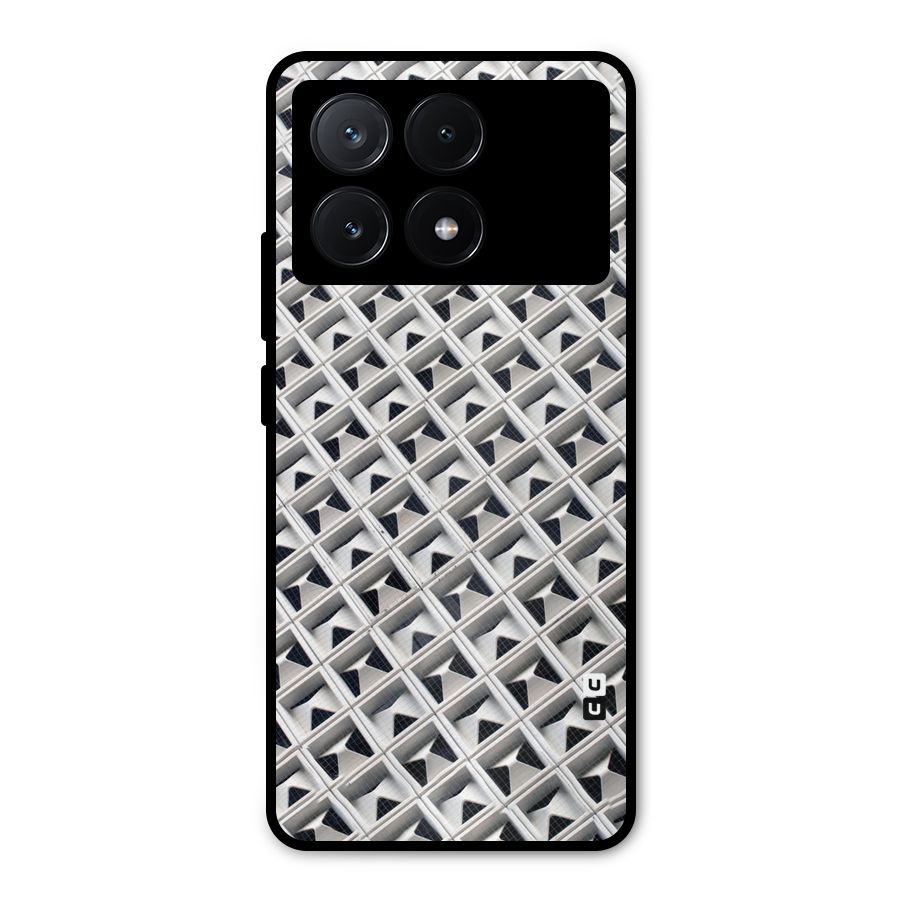 Check White Design Metal Back Case for Poco X6 Pro