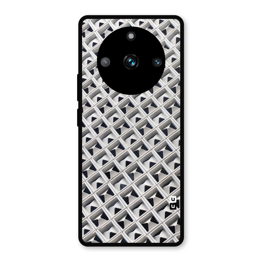 Check White Design Metal Back Case for Realme 11 Pro