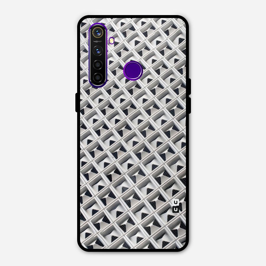 Check White Design Metal Back Case for Realme 5 Pro